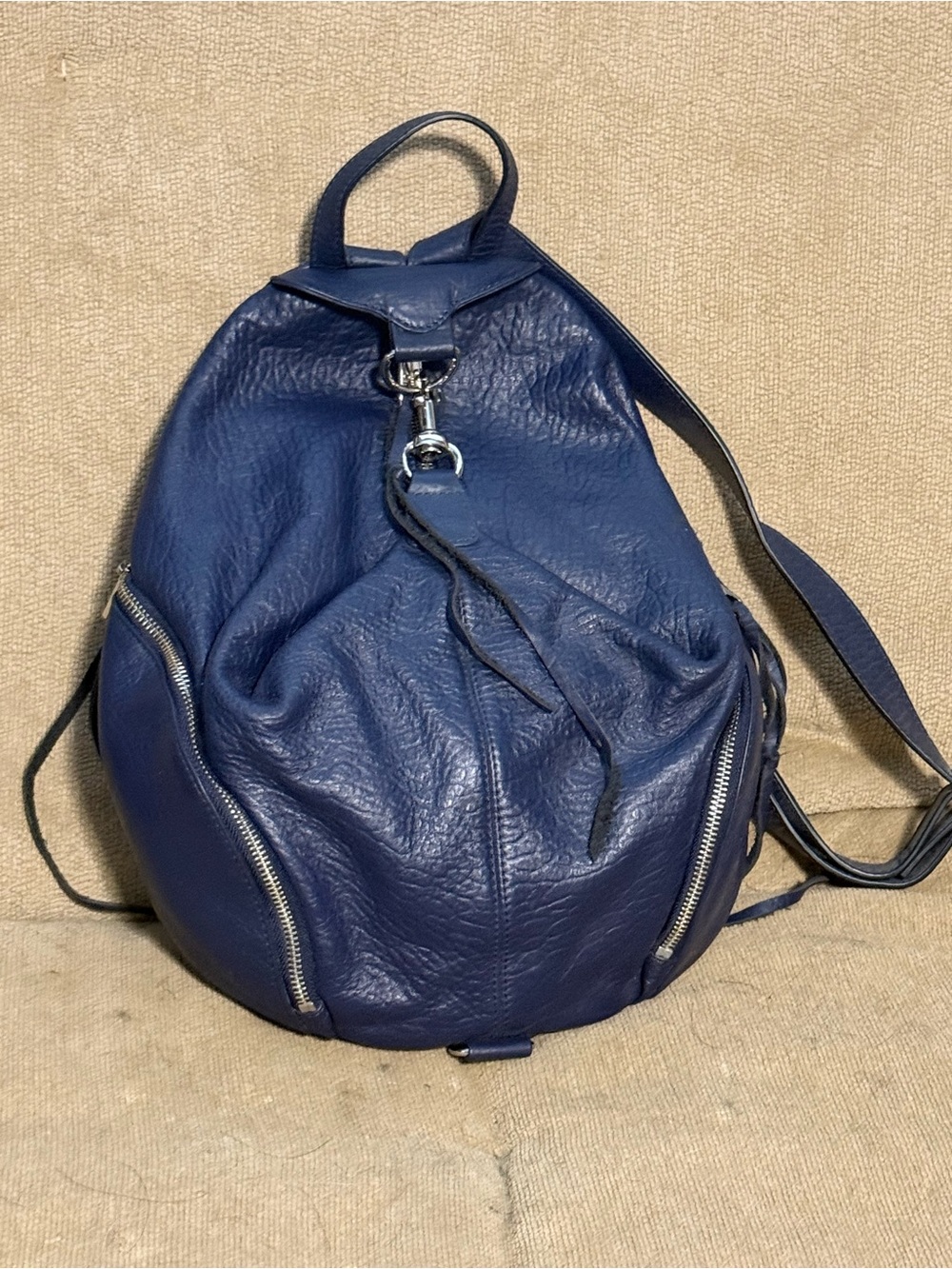 Rebecca Minkoff Navy Blue Julian Leather Backpack